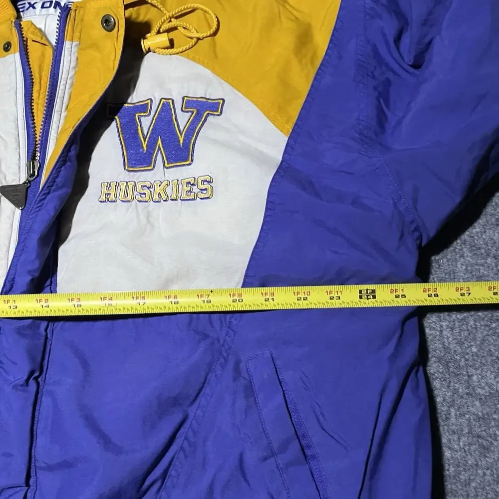 Vintage 90s Washington Huskies Jacket Mens XL Apex One Hooded Logo Full Zip